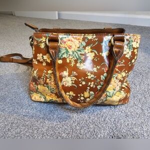 Patricia Nash Norcia Leather Floral Boho Handbag